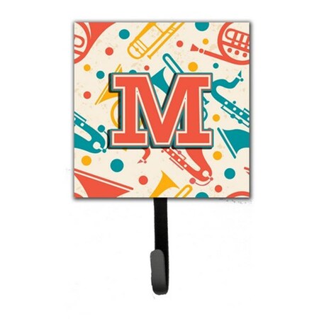 Jensendistributionservices Letter M Retro Teal Orange Musical Instruments Initial Leash & Key Holder MI1660921